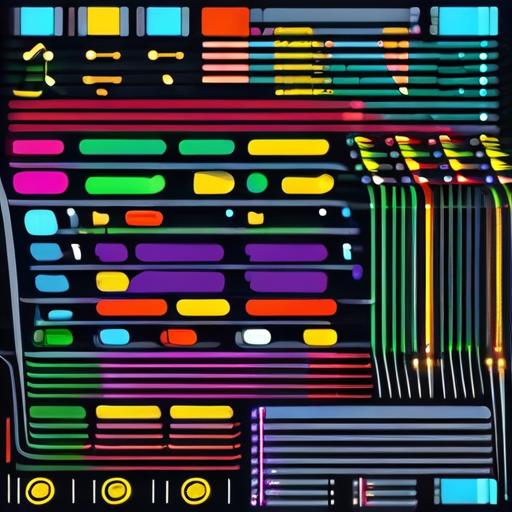 A colorful laptop screen displaying JavaScript code